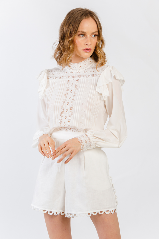 EMBROIDERED SILK BLOUSE
